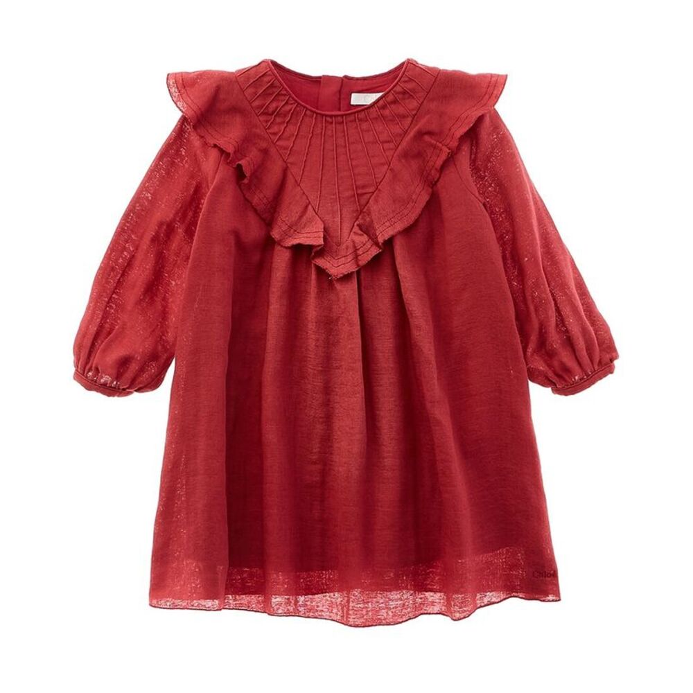 Chloé Girls  Ruffle Dress, Red